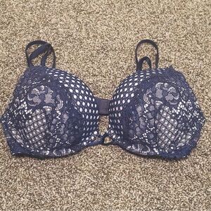 Victoria's Secret Bombshell Navy Lace Bra Size 32B